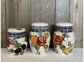 Oneida Hand Painted Canisters