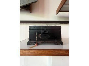 An Antique Mahogany Box With Lock - Lovely Patina