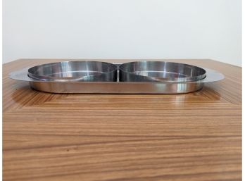Arne Jacobsen Stainless Steel Stelton Cylinda Line Fish Platter And 2 Round Trays