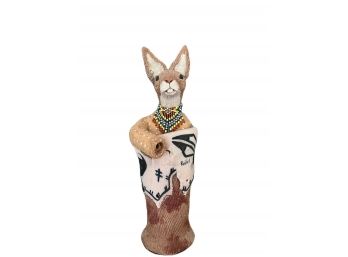 Susi Nagoda Bergquist - Ceramic Rabbit Effigy - 10' Tall - Signed - Dated '05
