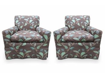 A Pair Of Upholstered Armchairs