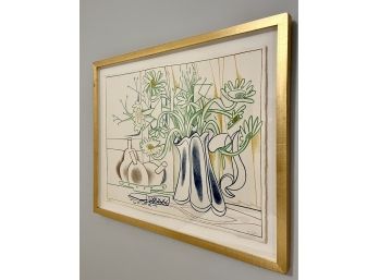 Francoise Gilot (french 1921)- LES MARGUERITES  - Color Lithograph - 46/50 Signed Lower Right In Pencil