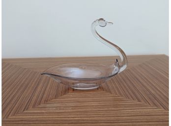 A Glass Swan Candy Dish