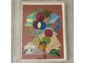 Mixed Media Collage On Paper - Signature Not Evident - Framed - Floating