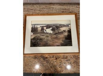 A Vintage Framed Photograph Of An Island In Maine