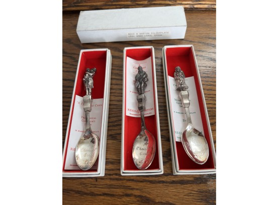 Set Of Three Reed & Barton Silver Plate 'A Christmas Carol' Spoons