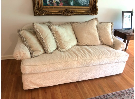 Guardian Cream Rolled Arm Sofa, Original Retail $3299