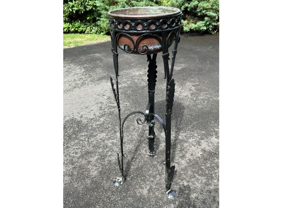 Wrought Iron & Copper Plant Stand