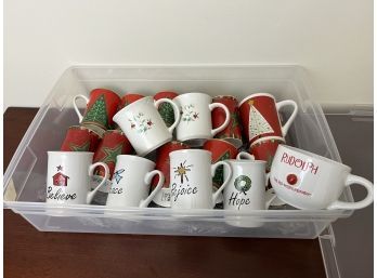 Collection Of Christmas Themed Coffee Mugs