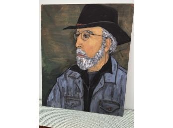 Martin Finn (American, 1925-2018) Oil On Canvas: Man In Australian Hat