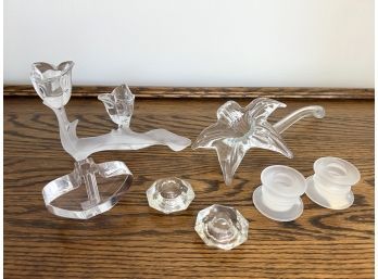 Collection Of Art Glass Candleholders