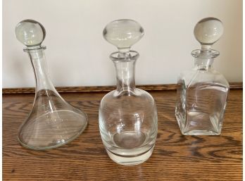 Trio Of Glass Decanters