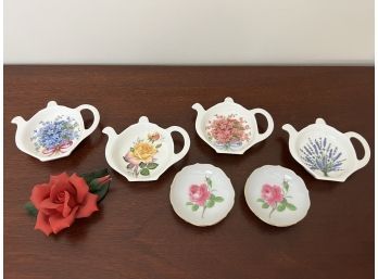 Grouping Of Floral Porcelain