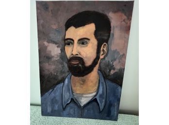 Martin Finn (American, 1925-2018) Oil On Canvas: Portrait Of A Bearded Man