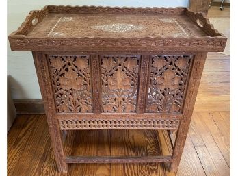 Carved Folding Tray Table
