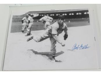 Lovely Bob Feller Autographed B&W Photo - Has COA Card.