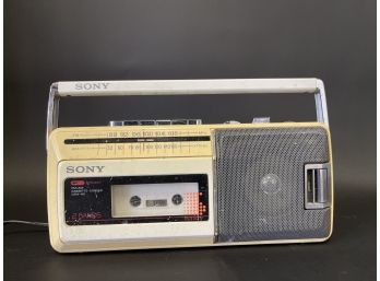 A Vintage Sony Radio With Tape Player