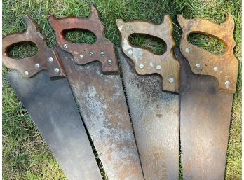 A Collection Of Antique Saws With Great Patina