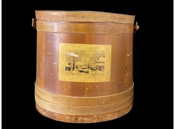 A Large Vintage Firkin Sugar Bucket & Lid