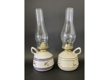 Two Onion River Pottery Company Oil Lamps