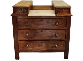Antique Dry Sink With Carrera Marble Top