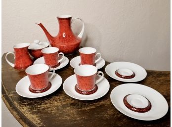 Tea Set In Flamingo Red Made In Spain