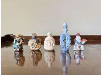 Fantastic  Collection Of Vintage Asian Snuff Bottles With Stoppers - Set 4