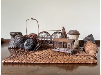 Group Of Beautiful Vintage Possibly Antique Cricket Baskets