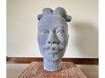 Vintage Possibly Antique Head Of A Chinese Warrior - Terracotta