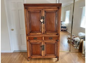 Chinese Antique Two-toned Stacking Storage Cabinet With Doors And Drawers