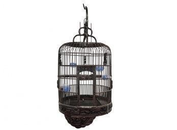 Vintage Possibly Antique Incredibly Carved Chinese Bird Cage