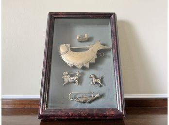 Vintage And Antique Collection Of Finely Framed Chinese Brass Pulls