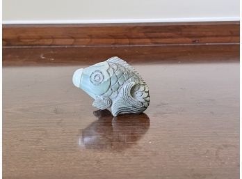Vintage Well Carved Stone Fish Snuff