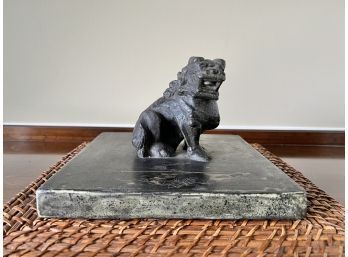 Vintage Black Foo Dog Sculpture