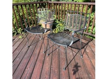 Pair Of Wrought Iron Arm Chairs