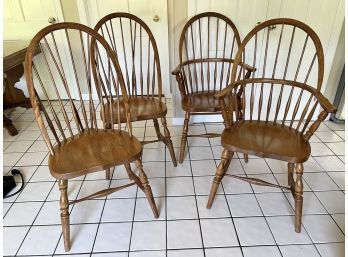 Compatible Set Of 4 Windsor Chairs - 2 Arms Chairs & 2 Side Chairs