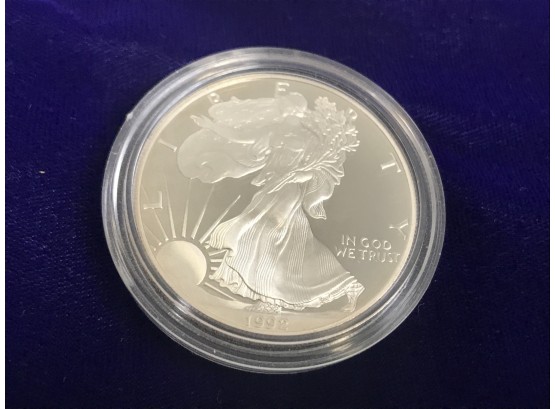 1992 S Proof American Silver Eagle Liberty Dollar - 1oz In Plastic Case - Uncirculated