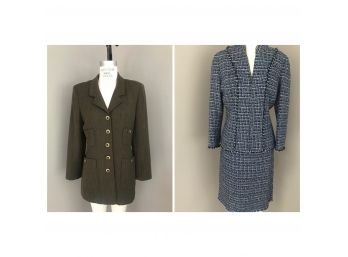 2pc Carlisle Quality - Jacket And Jacket/Skirt Tweed Set - Size 8