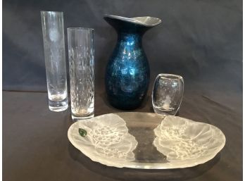 5 Piece Vase Set - Baccarat, Waterford, Magenta, Vintage  Plus