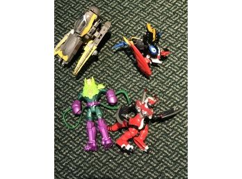 4 Pc Lot Of Action Figures & Transformers  - Lex Luthor, Wargrowlmon, Imperialdramon, Jedi Straighter