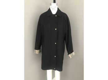 Authentic Burberry London Brittany Trench Rain Coat  - Black  8R - Fits Large