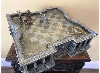 Two Chess Sets - Lord Of The Rings And Mirrored Chess Board  - Unique Chess Pieces