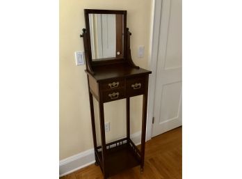 Tall Victorian Hall Stand With Mirror - Brass Drawer Pulls