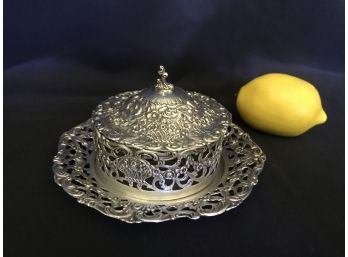 Silver Alloy Butter Dish - Marked 800 - Could Be Antique