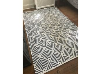 Bunny Williams For Dash &  Albert  5' X 8' Area Rug - Navy & White Flat Weave Cotton