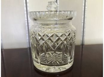 Waterford Crystal Lismore Biscuit Barrel And Lid  6.5'H  Excellent Condition  MSRP $199