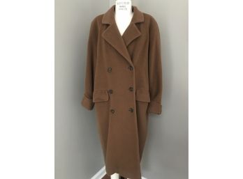 Vintage Perry Ellis Portfolio Long Wool Coat - Size 6 - Boxy Fit
