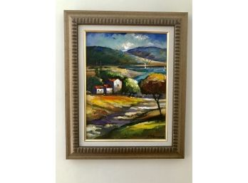 Signed I. Fleisheker (born 1957) Original Oil On Canvas - Vibrant Landscape Untitled
