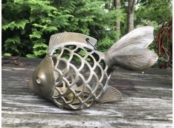 Brass Table Top Fish Shaped Votive Candle Holder