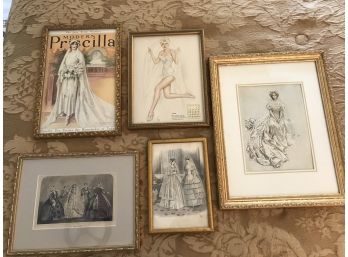 5 Piece Decorative Vintage Framed Bridal Collection - Tammara Boyd, Magazine Covers, Calendars